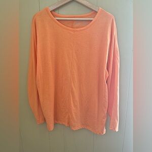 Eddie Bauer Orange Long Sleeve Athleisure Lounge Top Size L